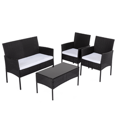 Ville 4-Seater PE Wicker Outdoor Lounge Sofa Set