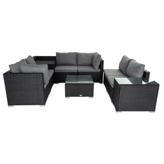 Modular Outdoor Lounge Set – 9pcs Sofa, Armchairs and Coffee Table