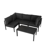 Outdoor Charcoal Grey Minimalist 5 Piece Lounge Set