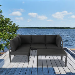 Outdoor Charcoal Grey Minimalist 5 Piece Lounge Set