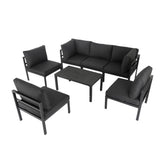 Outdoor 7 Piece Charcoal Grey Couches