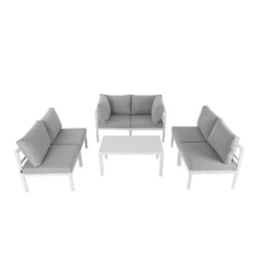 Outdoor 7 Piece White Couch Set