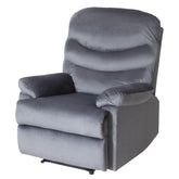 Wide Manual Single Recliner Sofa – Velvet Grey.