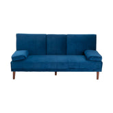 3 Seater Sofa Bed Couch with Cup Holder Velvet Navy.