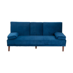 3 Seater Sofa Bed Couch with Cup Holder Velvet Navy.