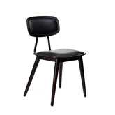 Felix Chair - Black Vinyl Seat - Chocolate - Black Frame