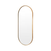 La Bella Gold Wall Mirror Oval Aluminum Frame Makeup Decor Bathroom Vanity 45 x 100cm