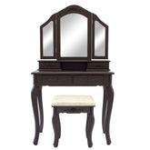 La Bella Brown Dressing Table DIANA 3 Mirror 4 Drawers Makeup & Stool