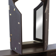La Bella Brown Dressing Table DIANA 3 Mirror 4 Drawers Makeup & Stool