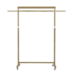 Meoktong Gold Clothes Rack Coat Stand Hanging Adjustable Rollable Steel