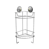 PowerLoc Double Corner Shelf Removable Suction Small - Stainless Steel