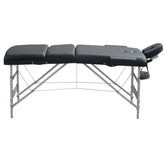 3 Fold Portable Aluminium Massage Table Massage Bed Beauty Therapy Black