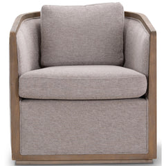 Moonlight Pine Fabric Club Armchair Executive Sofa Tub Chair - Steel.