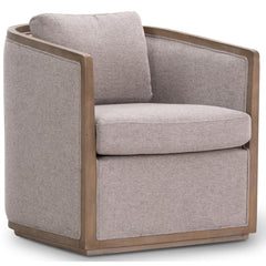 Moonlight Pine Fabric Club Armchair Executive Sofa Tub Chair - Steel.