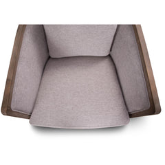Moonlight Pine Fabric Club Armchair Executive Sofa Tub Chair - Steel.