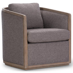 Moonlight Pine Fabric Club Armchair Executive Sofa Tub Chair - Grey.