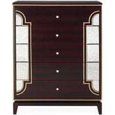 Scarlet Antique Tallboy 5 Chest of Drawers Solid Birch Wood Bed Storage Cabinet