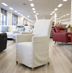 Ixora Dining Chair Set of 4 Fabric Slipcover French Provincial Carver Timber