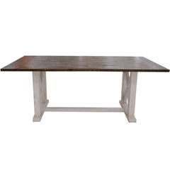 Erica Dining Table 200cm Solid Acacia Timber Wood Hampton Furniture Brown White