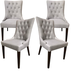 Florence Set of 4 Fabric Dining Chair French Provincial Solid Timber Wood