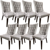 Florence Set of 8 Fabric Dining Chair French Provincial Solid Timber Wood