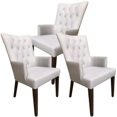 Florence Set of 3 Carver Fabric Dining Chair French Provincial Solid Timber