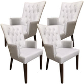 Florence Set of 4 Carver Fabric Dining Chair French Provincial Solid Timber