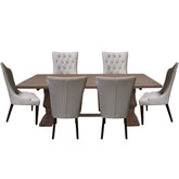 Florence 7pc Dining Table Set 180cm with 6 Fabric Chair French Provincial