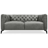 Luxe Genuine Forli Leather Sofa 2.5 Seater Upholstered Lounge Couch - Dark Grey.