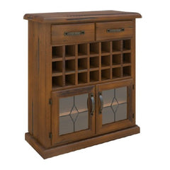 Umber Sideboard Buffet Wine Cabinet Bar Bottle Wooden Storage Rack - Dark Brown