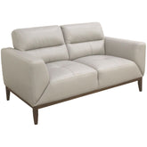 Downy Genuine Leather Sofa 2 Seater Upholstered Lounge Couch - Silver.