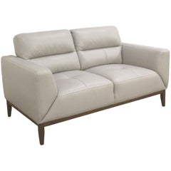 Downy Genuine Leather Sofa 2 Seater Upholstered Lounge Couch - Silver.