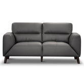 Downy Genuine Leather Sofa 2 Seater Upholstered Lounge Couch - Gunmetal.