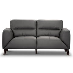 Downy Genuine Leather Sofa 2 Seater Upholstered Lounge Couch - Gunmetal.