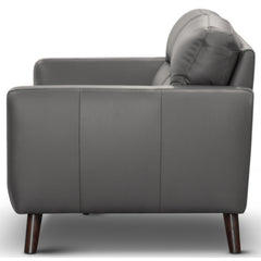 Downy Genuine Leather Sofa 2 Seater Upholstered Lounge Couch - Gunmetal.