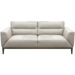 Downy Genuine Leather Sofa 3 Seater Upholstered Lounge Couch - Silver.