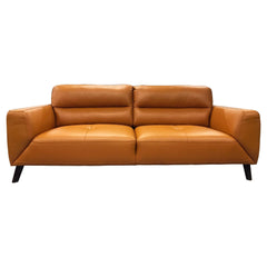 Downy Genuine Leather Sofa 3 Seater Upholstered Lounge Couch - Tangerine.