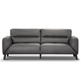 Downy Genuine Leather Sofa 3 Seater Upholstered Lounge Couch - Gunmetal.