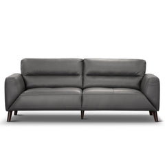 Downy Genuine Leather Sofa 3 Seater Upholstered Lounge Couch - Gunmetal.