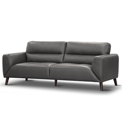 Downy Genuine Leather Sofa 3 Seater Upholstered Lounge Couch - Gunmetal.