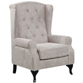 Mellowly Wing Back Chair Sofa Chesterfield Armchair Fabric Uplholstered - Beige.