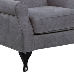 Mellowly Set of 2 Wing Back Chair Sofa Fabric Chesterfield Armchair - Grey