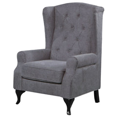Mellowly Wing Back Chair Sofa Chesterfield Armchair Fabric Uplholstered - Grey.