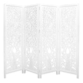 Life Dig 4 Panel Room Divider Screen Privacy Shoji Timber Wood Stand - White