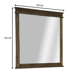 Lily Dresser Mirror Vanity Dressing Table Solid Pine Wood Frame - Rustic Grey