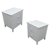 Wisteria Bedside 2pc Bedroom Set Drawers Nightstand Storage Cabinet - White