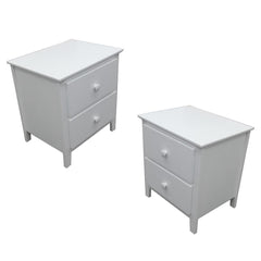 Wisteria Bedside 2pc Bedroom Set Drawers Nightstand Storage Cabinet - White