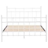 Gracy Double Bed Size Metal Frame Platform Mattress Base - White