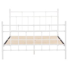 Gracy King Single Bed Size Metal Frame Platform Mattress Base - White