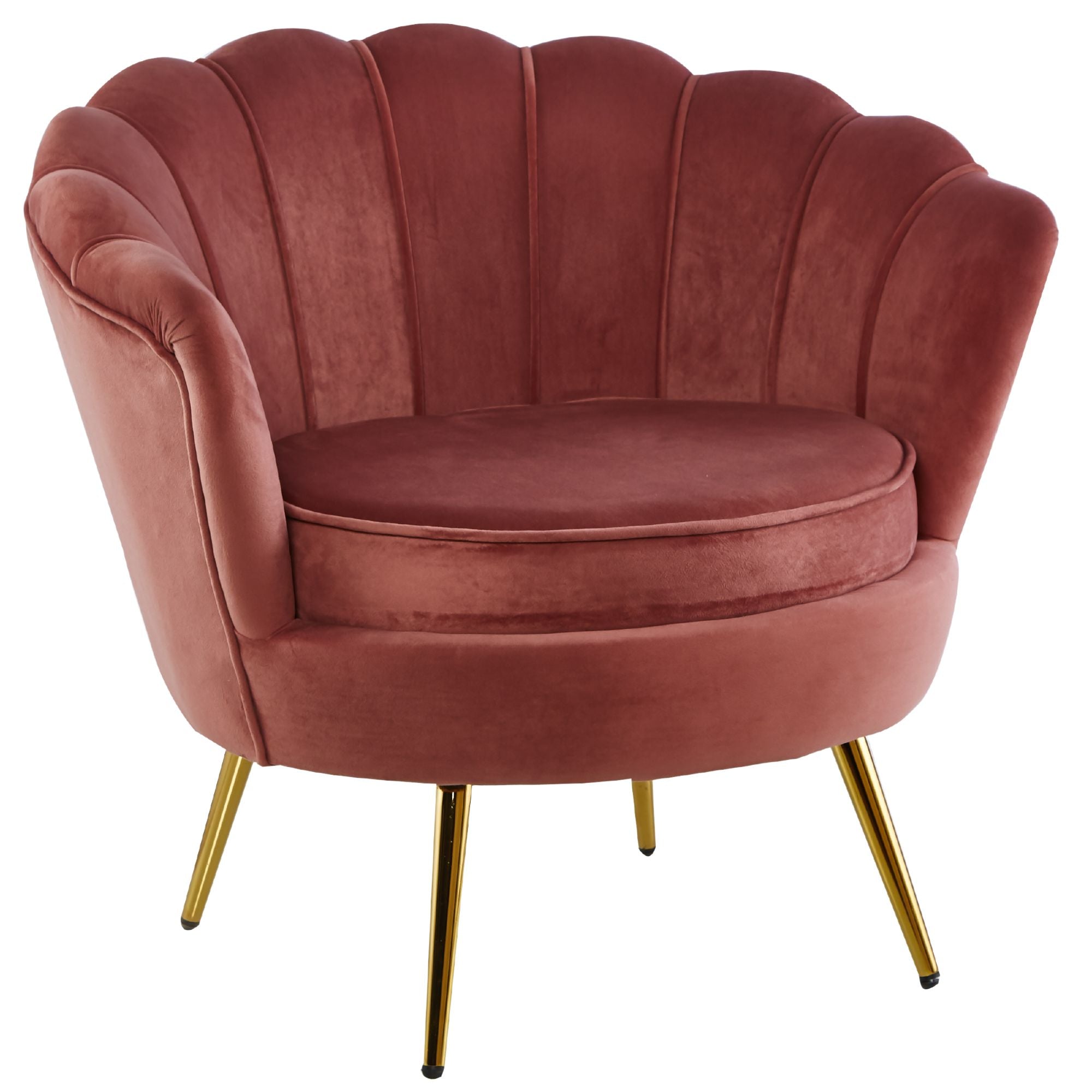 Bloomer Velvet Fabric Accent Sofa Love Chair - Rose Pink.